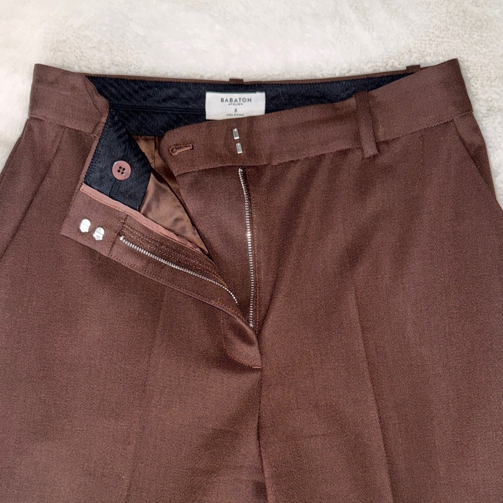 Aritzia Deep Brown Tailored Trousers - Picture 2 of 6